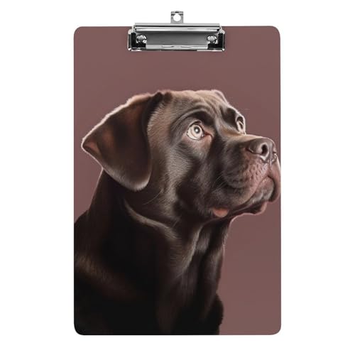 Hunde-Klemmbrett mit Loch zum Aufhängen, 21,6 x 31,8 cm, Standard-A4-Klemmbrett aus Acryl, ultraleichter und bruchsicherer Papierhalter für Büro und Zuhause von HLBSDM