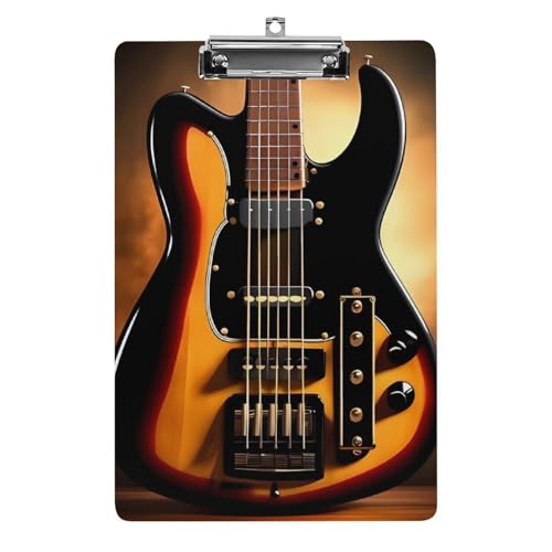 Instrumentalgitarren-Klemmbrett mit Aufhängeloch, 21,6 x 31,8 cm, Standard-A4-Klemmbrett aus Acryl, ultraleicht und bruchsicher, Papierhalter für Büro und Zuhause von HLBSDM