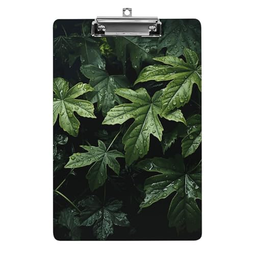 Klemmbrett mit grünem Blättermuster und Loch zum Aufhängen, 21,6 x 31,8 cm, Standard-A4-Klemmbrett aus Acryl, ultraleichter und bruchsicherer Papierhalter für Büro und Zuhause Klemmbrett mit grünem Blättermuster und Loch zum Aufhängen, 21,6 x 31,8 cm, Standard-A4-Klemmbrett aus Acryl, ultraleichter und bruchsicherer Papierhalter für Büro und Zuhause von HLBSDM