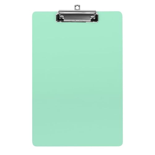 Modisches Klemmbrett aus Acryl mit flachem Clip, Schreibtisch- und Bürobedarf, Zubehör für Damen und Herren, Hellblau von HLBSDM