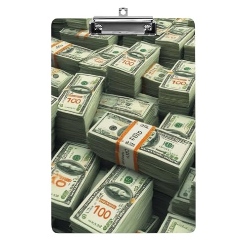 Niedliche Zwischenablage aus Acryl, Standardbuchstaben, Größe A4, Schreibtisch, Bürobedarf, Zubehör, Geld, amerikanischer Schein, Dollar von HLBSDM