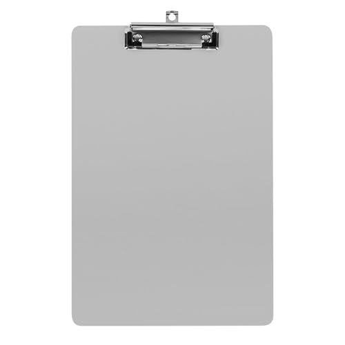 Niedliches Klemmbrett aus Acryl, Standardbuchstaben, Größe A4, Schreibtisch, Bürobedarf, Zubehör, Grau/Weiß von HLBSDM