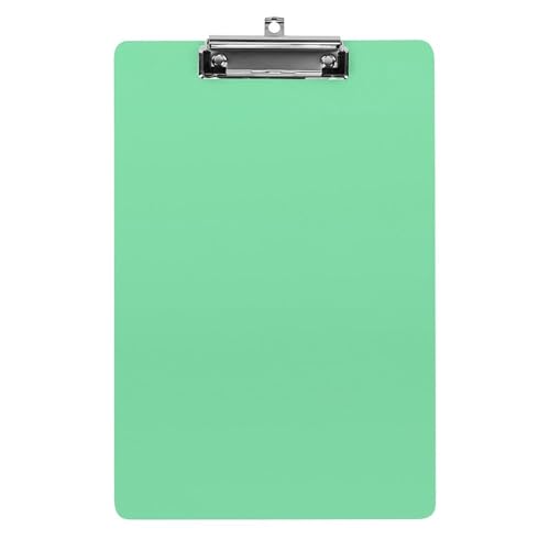 Niedliches Klemmbrett aus Acryl mit flachem Clip, Schreibtisch- und Bürobedarf, Zubehör für Damen und Herren, leuchtendes Grün von HLBSDM