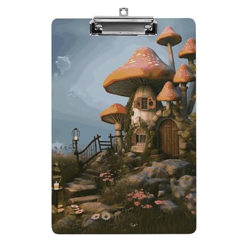 Pilzgarten-Klemmbrett mit Aufhängeloch, 21,6 x 31,8 cm, Standard-A4-Klemmbrett aus Acryl, ultraleichter und bruchsicherer Papierhalter für Büro und Zuhause von HLBSDM