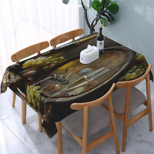 Rechteckige Tischdecke mit Blättern, bunt, Aquarell, wasserdicht, abwischbar, waschbar, Polyestergewebe, Tischdecke für Esszimmer, Party, Küche, Dekoration, Outdoor, Camping, Picknick, 137,2 x 183, Rechteckige Tischdecke mit Blättern, bunt, Aquarell, wasserdicht, abwischbar, waschbar, Polyestergewebe, Tischdecke für Esszimmer, Party, Küche, Dekoration, Outdoor, Camping, Picknick, 137,2 x 183, von HLBSDM