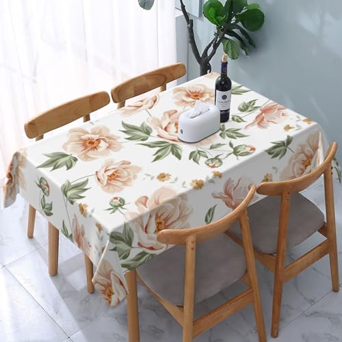 Rechteckige Tischdecke mit Blumenmuster, waschbar, wasserdicht, für Partys, Camping, Urlaub, Picknick, Herbstdekoration, Küche (137,2 x 183,9 cm) von HLBSDM