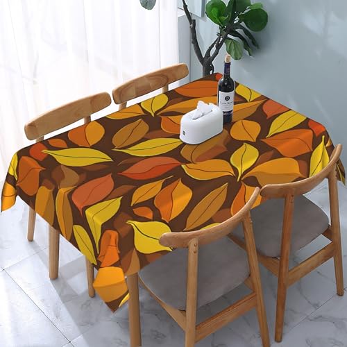 Rechteckige Tischdecke mit Herbstblättern und Aquarellmotiv, wasserdicht, abwischbar, waschbar, Polyestergewebe, Tischdecke für Esszimmer, Party, Küche, Dekoration, Outdoor, Camping, Picknick, 137, Rechteckige Tischdecke mit Herbstblättern und Aquarellmotiv, wasserdicht, abwischbar, waschbar, Polyestergewebe, Tischdecke für Esszimmer, Party, Küche, Dekoration, Outdoor, Camping, Picknick, 137, von HLBSDM