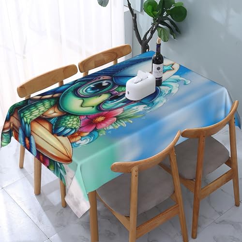 Rechteckige Tischdecke mit Strandschildkröte und Ozeantier, wasserdicht, abwischbar, waschbar, Tischdecke aus Polyestergewebe für Esszimmer, Party, Küche, Dekoration, Outdoor, Camping, Picknick, 13 Rechteckige Tischdecke mit Strandschildkröte und Ozeantier, wasserdicht, abwischbar, waschbar, Tischdecke aus Polyestergewebe für Esszimmer, Party, Küche, Dekoration, Outdoor, Camping, Picknick, 13 von HLBSDM