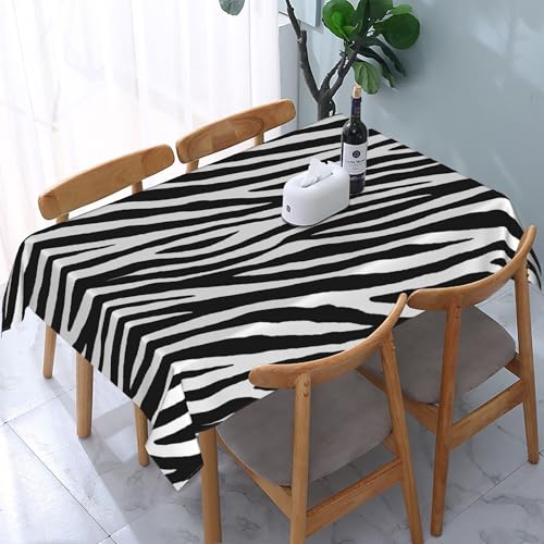 Rechteckige Tischdecke mit Zebra-Motiv, Tierhaut, wasserdicht, abwischbar, waschbar, Tischdecke aus Polyestergewebe für Esszimmer, Party, Küche, Dekoration, Outdoor, Camping, Picknick, 137,2 x 183, Rechteckige Tischdecke mit Zebra-Motiv, Tierhaut, wasserdicht, abwischbar, waschbar, Tischdecke aus Polyestergewebe für Esszimmer, Party, Küche, Dekoration, Outdoor, Camping, Picknick, 137,2 x 183, von HLBSDM