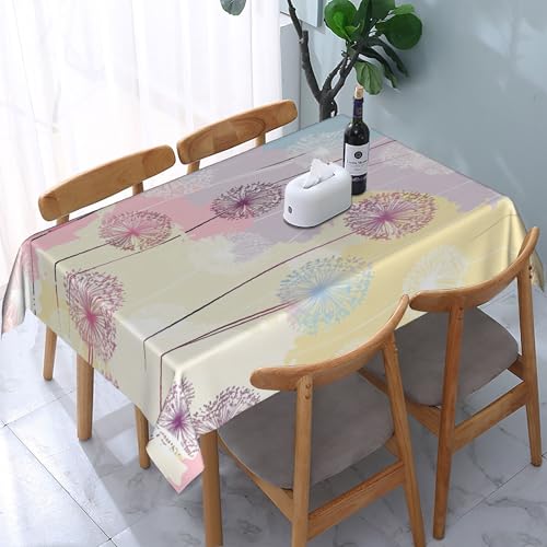 Rechteckige Tischdecke mit schönen Löwenzahn-Regenbogenmotiven, wasserdicht, abwischbar, waschbar, Tischdecke aus Polyestergewebe für Esszimmer, Party, Küche, Dekoration, Outdoor, Camping, Picknick Rechteckige Tischdecke mit schönen Löwenzahn-Regenbogenmotiven, wasserdicht, abwischbar, waschbar, Tischdecke aus Polyestergewebe für Esszimmer, Party, Küche, Dekoration, Outdoor, Camping, Picknick von HLBSDM