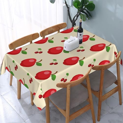 Rechteckige Tischdecke mit tropischen Früchten und Äpfeln, wasserdicht, abwischbar, waschbar, Tischdecke aus Polyestergewebe für Esszimmer, Party, Küche, Dekoration, Outdoor, Camping, Picknick, 137 Rechteckige Tischdecke mit tropischen Früchten und Äpfeln, wasserdicht, abwischbar, waschbar, Tischdecke aus Polyestergewebe für Esszimmer, Party, Küche, Dekoration, Outdoor, Camping, Picknick, 137 von HLBSDM