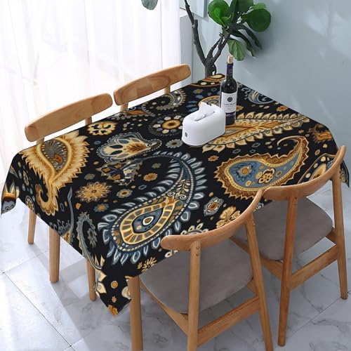 Schöne rechteckige Tischdecke mit Paisley-Muster, ethnisch, wasserdicht, abwischbar, waschbar, Tischdecke aus Polyestergewebe für Esszimmer, Party, Küche, Dekoration, Outdoor, Camping, Picknick, 13 Schöne rechteckige Tischdecke mit Paisley-Muster, ethnisch, wasserdicht, abwischbar, waschbar, Tischdecke aus Polyestergewebe für Esszimmer, Party, Küche, Dekoration, Outdoor, Camping, Picknick, 13 von HLBSDM