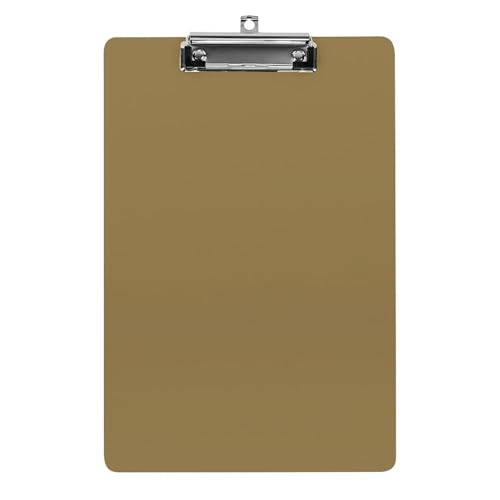Schreibtisch-Bürobedarf-Zubehör, Unisex, modisches Klemmbrett aus Acryl mit flachem Clip, Braun von HLBSDM