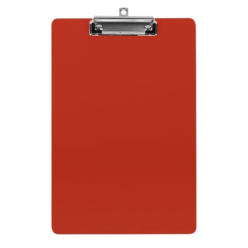Schreibtisch-Bürobedarf-Zubehör, Unisex, modisches Klemmbrett aus Acryl mit flachem Clip, Rot von HLBSDM
