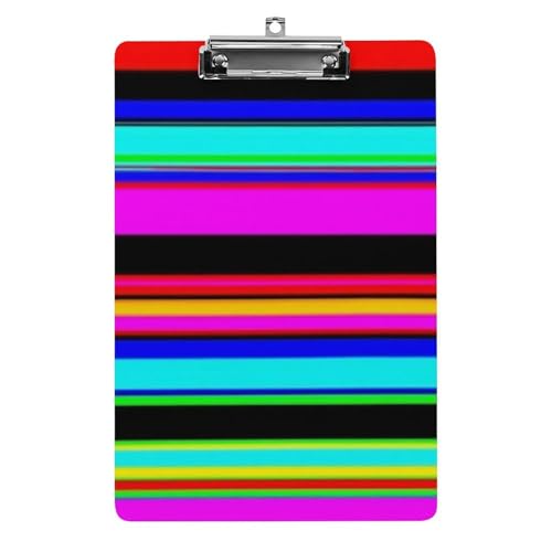 Schreibtisch-Bürobedarf-Zubehör, Unisex, modisches Klemmbrett aus Acryl mit flachem Clip, lila mexikanische Deckenstreifen von HLBSDM
