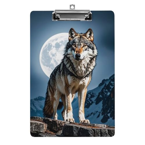 Timberwolves Klemmbrett mit Aufhängeloch, 21,6 x 31,8 cm, Standard-A4-Klemmbrett aus Acryl, ultraleichter und bruchsicherer Papierhalter für Büro und Zuhause von HLBSDM