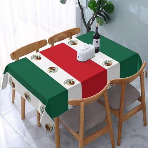 Tischdecke mit mexikanischer Flagge, 137,2 x 183,9 cm, rechteckige Tischdecke, waschbar, Picknicktischdecke, Polyester, wasserdichte Tischdecken für Party, Camping, Küche, Urlaub Tischdecke mit mexikanischer Flagge, 137,2 x 183,9 cm, rechteckige Tischdecke, waschbar, Picknicktischdecke, Polyester, wasserdichte Tischdecken für Party, Camping, Küche, Urlaub von HLBSDM