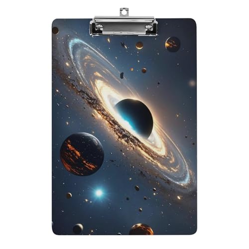 Universe Klemmbrett mit Aufhängeloch, 8,5 x 12,5 Zoll Standard-A4-Klemmbrett aus Acryl, ultraleichter und bruchsicherer Papierhalter für Büro, Zuhause von HLBSDM