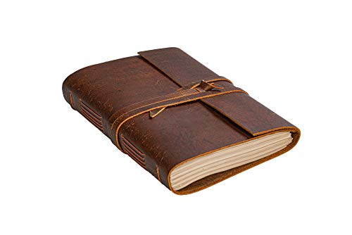 HLC leder-notizbuch 15,2 x 20,3 cm vintage-tagebuch mit ledereinband, handgefertigt, rustikales finish, buch für männer und frauen, ungefüttertes leder-bastelpapier, 300 seiten, leder-notizblock HLC leder-notizbuch 15,2 x 20,3 cm vintage-tagebuch mit ledereinband, handgefertigt, rustikales finish, buch für männer und frauen, ungefüttertes leder-bastelpapier, 300 seiten, leder-notizblock von HLC