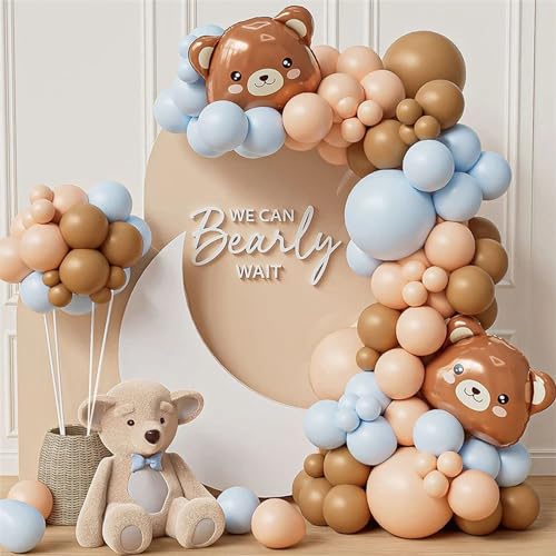 HLEIUKT Luftballon Girlande Blau Braun, 95 Stück Brauner Bär Thema Luftballon Party Dekoration, Ballon Girlande Set für Babyparty Deko Geburtstagsdeko Mädchen Graduierung Hochzeitsdeko HLEIUKT Luftballon Girlande Blau Braun, 95 Stück Brauner Bär Thema Luftballon Party Dekoration, Ballon Girlande Set für Babyparty Deko Geburtstagsdeko Mädchen Graduierung Hochzeitsdeko von HLEIUKT