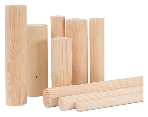 5 Stück Dübelstangen aus Holz, 1–3 cm Durchmesser, unbehandelte runde Hartholzstäbe for Heimwerkerarbeiten, 10 cm lang(2cm) von HLHLH