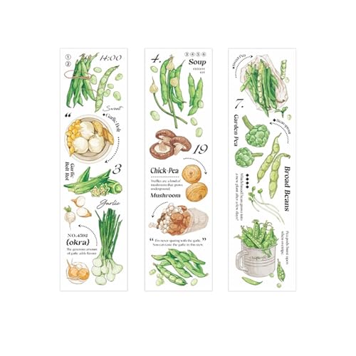 HLHLOP777 Scrapbooking-Aufkleber 6 Teile/los Gemüse Aufkleber Ästhetische Dekorative Stick Etiketten Journaling Album Scrapbooking Collage Material Dekorationsaufkleber(4) von HLHLOP777