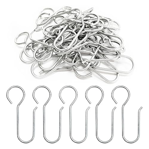 HLIWS 30 Stück Gardinenhaken Metall,Vorhanghaken aus verzinktem Stahl,Gardinenhaken für Schienen,für Fenstervorhang Duschvorhang(64 * 36mm) von HLIWS