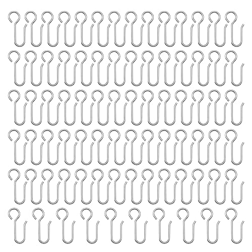 HLIWS 80 Stück Gardinenhaken Metall,Vorhanghaken aus verzinktem Stahl,Gardinenhaken für Schienen,für Fenstervorhang Duschvorhang(34 * 18mm) von HLIWS