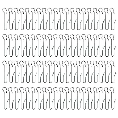HLIWS 80 Stück Gardinenhaken Metall,Vorhanghaken aus verzinktem Stahl,Gardinenhaken für Schienen,für Fenstervorhang Duschvorhang(47 * 10mm) von HLIWS