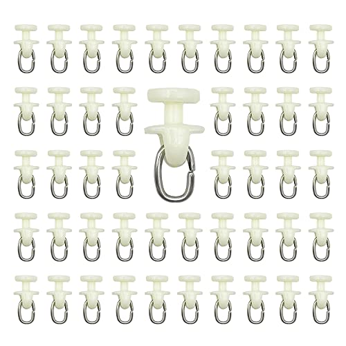 HLIWS Gardinengleiter-100 Stück Weiß Kunststoff Vorhang Haken,Gardinen innere Schiene Röllchen,für Vorhangschiene mit Schienenvorhangsystem(Weiß) von HLIWS