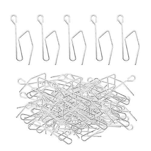HLIWS Gardinenhaken,80 Stück gardinenhaken zum einhängen,gardinenhaken Metall,für Plissierte Vorhänge, Duschvorhänge und Türvorhänge(50x24mm) von HLIWS