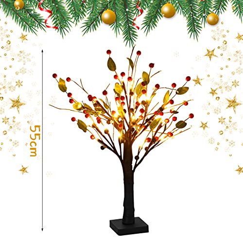 21,5 Zoll Weihnachtliche Bstbaumbeleuchtung, Led Baum Lichterbaum Lampe Zweig, USB Bonsai Baum Licht Verstellbare äSte Batteriebetrieben, Led Lampe Zweige Dekoration FüR Ostern Weihnachten von HLJS