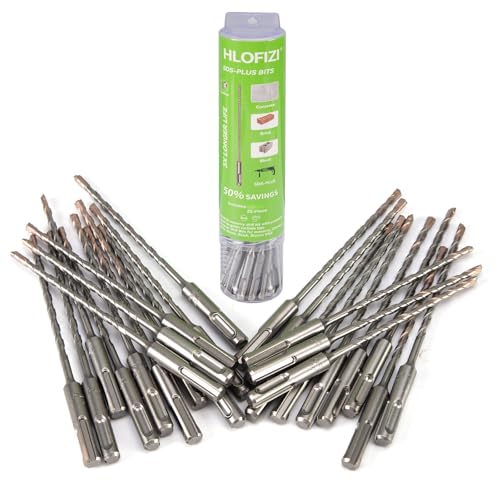 HLOFIZI 1/4 Zoll x 20,3 cm Steinbohrer 1/4 Zoll SDS Plus Hammer Betonbohrer für Block, Ziegel, Stein, 25 Stück HLOFIZI 1/4 Zoll x 20,3 cm Steinbohrer 1/4 Zoll SDS Plus Hammer Betonbohrer für Block, Ziegel, Stein, 25 Stück von HLOFIZI