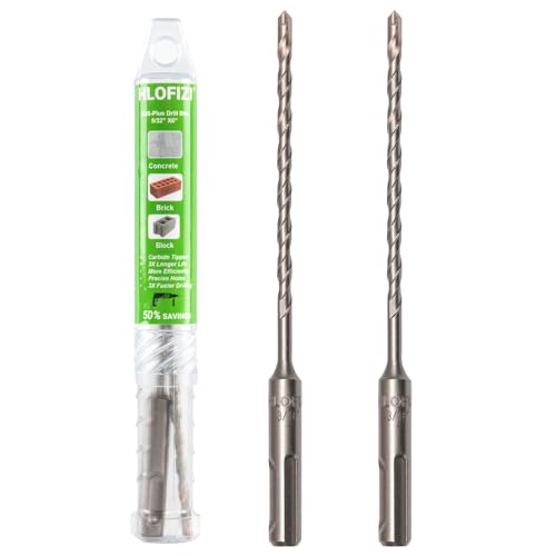 HLOFIZI 3/16 Zoll x 6-1/4 Zoll Steinbohrer 3/16 Zoll SDS Plus Hammer Betonbohrer für Block, Ziegel, Stein, 2 Stück HLOFIZI 3/16 Zoll x 6-1/4 Zoll Steinbohrer 3/16 Zoll SDS Plus Hammer Betonbohrer für Block, Ziegel, Stein, 2 Stück von HLOFIZI