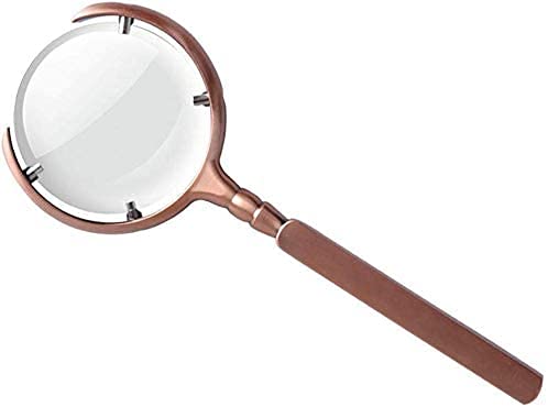 Aqiong Lupe mit hoher Leistung, optische Linse, Edelstahl, Handlupe, altes Lesebuch, Handy, Kinder, 100 mm von HLRTBCN