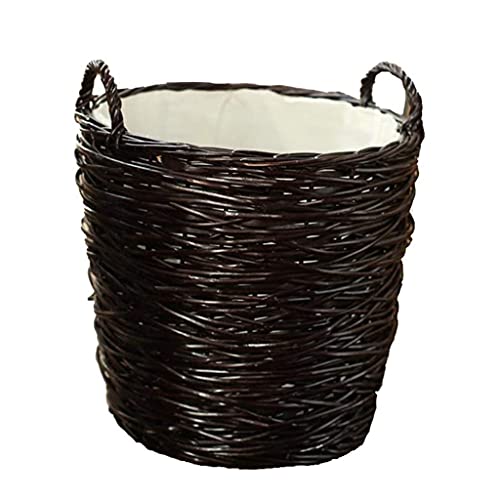 Aufbewahrungskorb Rattan Box Korb Willow gewebter Stoff Desktop Snack Sortierbox Sundies Box Storage Box Collection (Schwarz A) Aqiong von HLRTBCN
