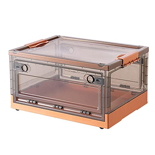 Faltbare Aufbewahrungskörbe mit Deckel, multifunktionale Aufbewahrungskörbe, Kunststoff-Kisten, stapelbare Aufbewahrungswürfel, Lebensmittelbehälter, Organizer mit Rädern, Orange, 56 l (50,8 x 35,6 x Faltbare Aufbewahrungskörbe mit Deckel, multifunktionale Aufbewahrungskörbe, Kunststoff-Kisten, stapelbare Aufbewahrungswürfel, Lebensmittelbehälter, Organizer mit Rädern, Orange, 56 l (50,8 x 35,6 x von HLRTBCN