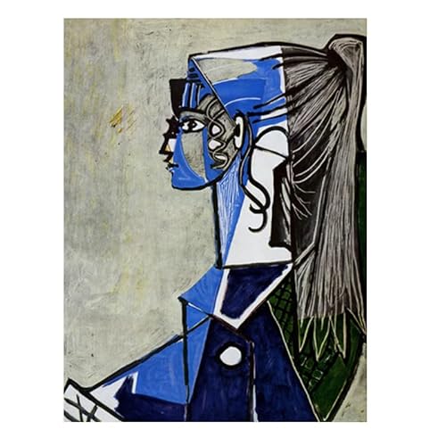 HLSHOE Leinwand-Malerei Picasso Kunst Poster und Drucke Nordic Zusammenfassung Frau Porträt Abbildung Bilder für Wohnzimmer-Galerie (Color : A, Size : 50x70 cm No Frame) von HLSHOE