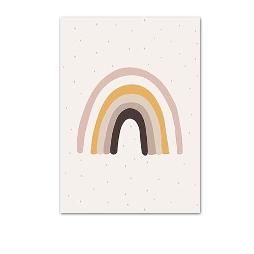 HLSHOE Trendige Boho-Stil, Birnen-Regenbogen, Moderne Kinderzimmer-Bilder, Leinwand-Malerei, Wandkunst, Poster und Drucke for Kinderzimmer, Heimdekoration (Color : 2, Size : 50x70 cm no Frame) von HLSHOE