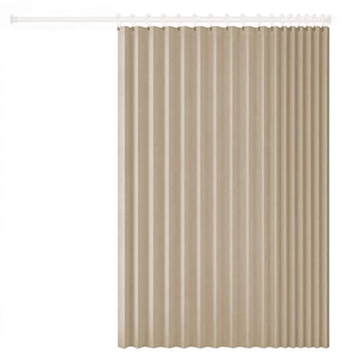 HLTQL Türvorhang mit Stange, Raumteiler, Vorhänge, Verdunkelung, Falttüren, Innentüren, Verdunkelungsvorhänge, Schrankvorhang für offenen Kleiderschrank (5 x B 150 x H 250 cm) von HLTQL