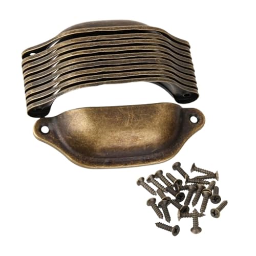 HLXDZ KnöPfe FüR SchräNke 10 PCS Retro Metall Küche Schublade Schrank Türgriff Und Möbel Knöpfe Handware Schrank Antike Messing Shell Pull Griffe Bequemer Griff HLXDZ KnöPfe FüR SchräNke 10 PCS Retro Metall Küche Schublade Schrank Türgriff Und Möbel Knöpfe Handware Schrank Antike Messing Shell Pull Griffe Bequemer Griff von HLXDZ
