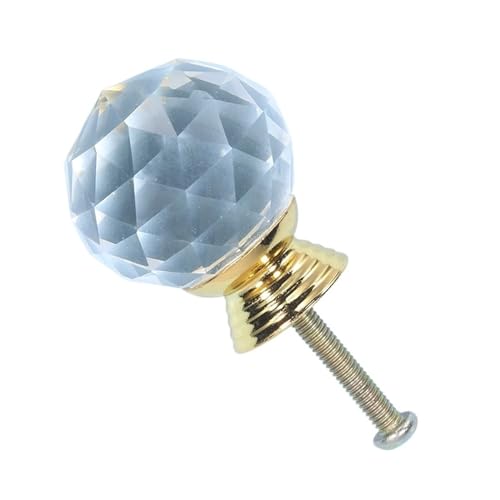 HLXDZ KnöPfe FüR SchräNke 10 Stück 20–30 Mm Kristallkugel-Design Kristallglas-Knäufe for Schrank, Schublade, Küchenschrank, Kleiderschrank, Griffe, Hardware Bequemer Griff(20mm Gold Base) von HLXDZ