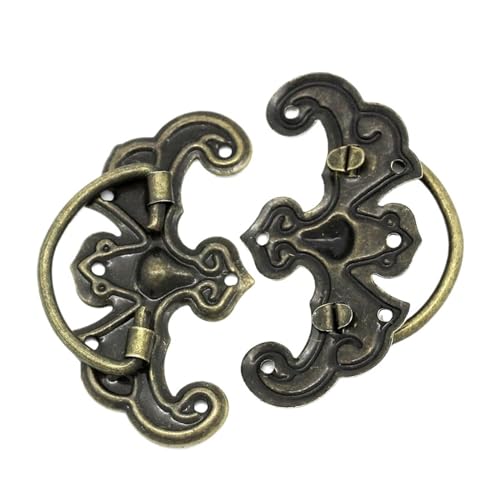 HLXDZ KnöPfe FüR SchräNke 10 Stück Antike Griffe, Schmuckkästchen, Bronzeknöpfe, Holzschubladen, Schrank, Schreibtisch, Türgriffe for Schrankmöbel-Hardware Bequemer Griff(44x28mm) von HLXDZ