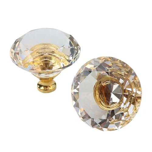 HLXDZ KnöPfe FüR SchräNke 10 Stück Diamant-Kristall-Griff, 30/40/50/60 Mm, Kleiderschrank, Schrank, Schublade, Dekoration, Griff, Großer Knopf, Möbelbeschläge Bequemer Griff(25mm) von HLXDZ