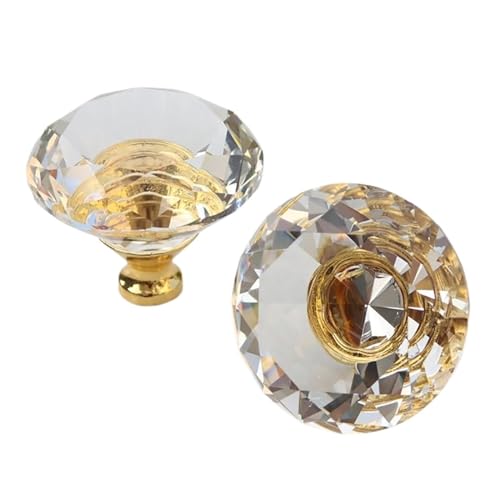 HLXDZ KnöPfe FüR SchräNke 10 Stück Diamant-Kristall-Griff, 30/40/50/60 Mm, Kleiderschrank, Schrank, Schublade, Dekoration, Griff, Großer Knopf, Möbelbeschläge Bequemer Griff(30mm) von HLXDZ