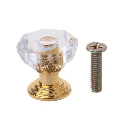 HLXDZ KnöPfe FüR SchräNke 10 Stück Diamantform Kristallglas Schrankknopf Schubladengriff for Schmuckschatulle Bequemer Griff(Gold) von HLXDZ