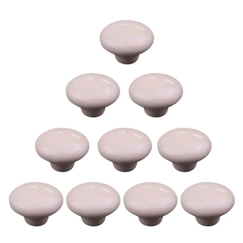 HLXDZ KnöPfe FüR SchräNke 10 Stück Europäischer Schlichter Keramik-Tür-, Schrank- Und Schubladengriff Bequemer Griff(Beige) von HLXDZ