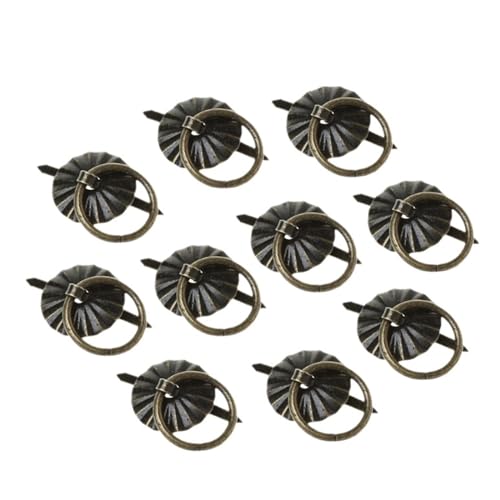 HLXDZ KnöPfe FüR SchräNke 10 Stück Grün Bronzefarbener Ringstiftgriff Schubladenschrank Schreibtisch Zugknopf Möbel Bequemer Griff(19mm) von HLXDZ