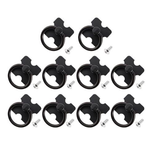 HLXDZ KnöPfe FüR SchräNke 10 Stück Haushaltsmöbelgriffe Schubladenknöpfe Legierung Schwarz/Silber Rundes Einloch-Vintage-Zubehör Brust Bequemer Griff(10pc Black) von HLXDZ