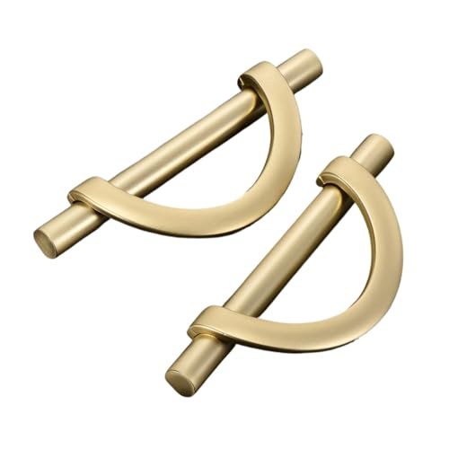 HLXDZ KnöPfe FüR SchräNke 10 Stück Küchenschrankgriffe Halbmond-Schrankgriffe Halbkreis-Schrankgriffe Schubladentürgriffe Möbelgriff-Hardware Bequemer Griff(Gold 11.5cm 96mm) von HLXDZ